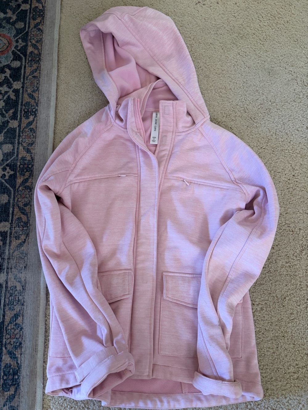 Lorna Jane Pale Pink Hooded Puffer Jacket